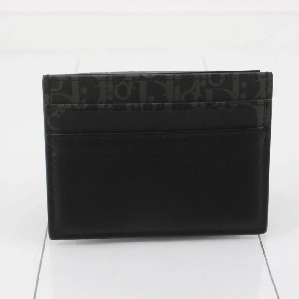 Dior Card Holder – Black Oblique Print